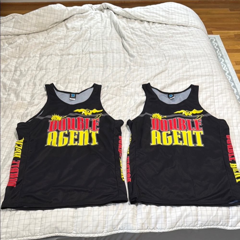 Marathon Maniacs Double Agent Black Tank Tops - 2 Count (Size Medium)